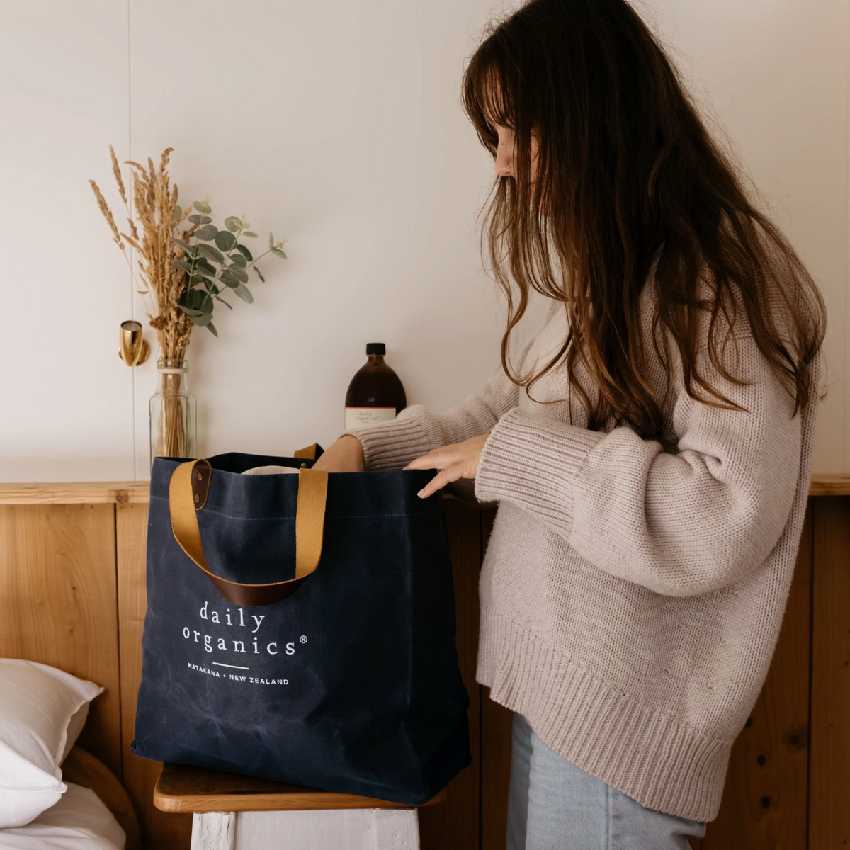 Daily Organics Waxed Tote Bag