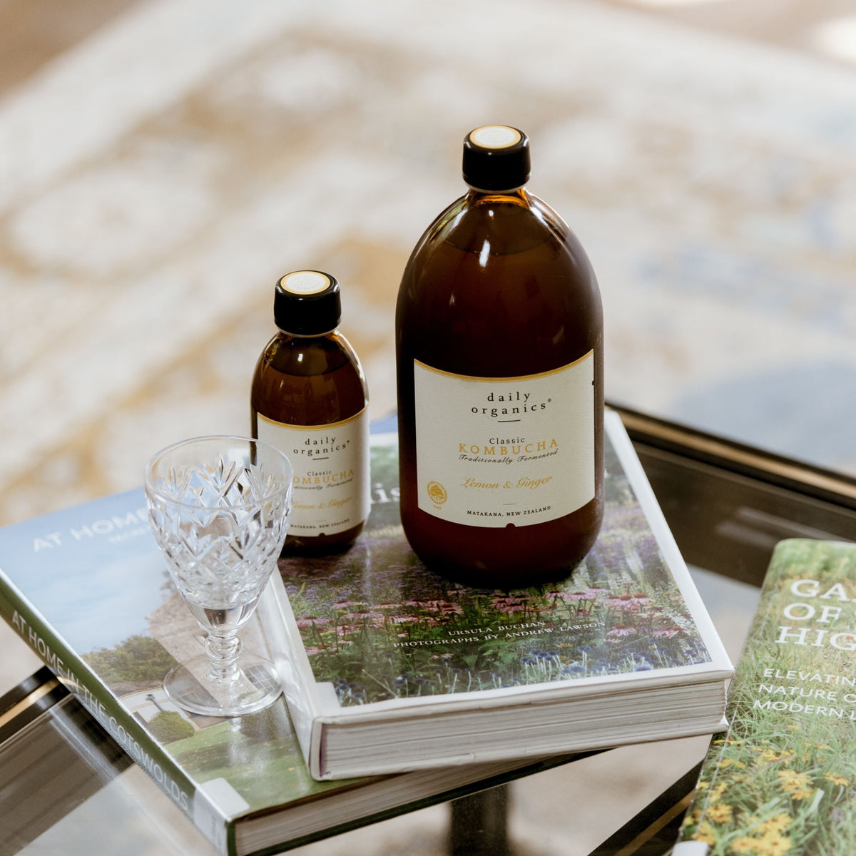 Daily Organics Lemon &amp; Ginger Kombucha. Matakana New Zealand.