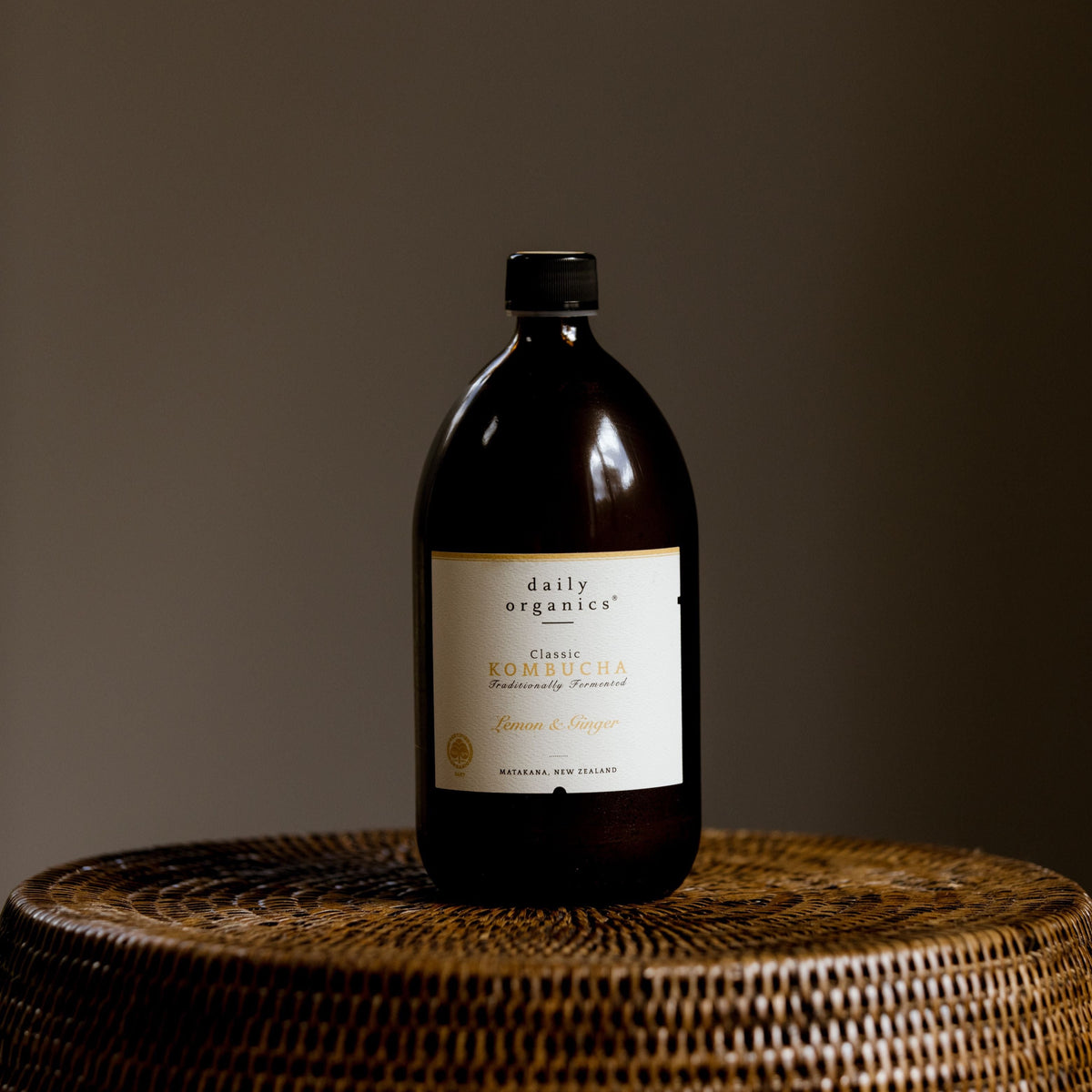 Daily Organics Lemon &amp; Ginger Kombucha. Matakana New Zealand.